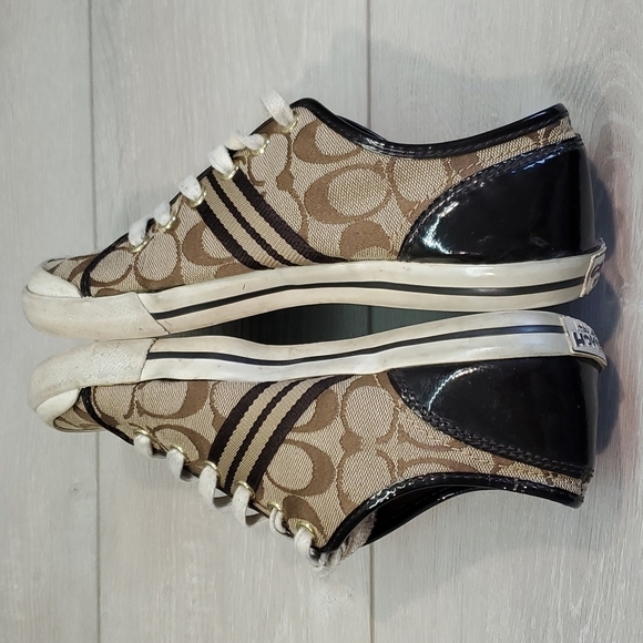 Coach Womens Folly Logo Textured Sneakers shoes sz 8B - Picture 6 of 12